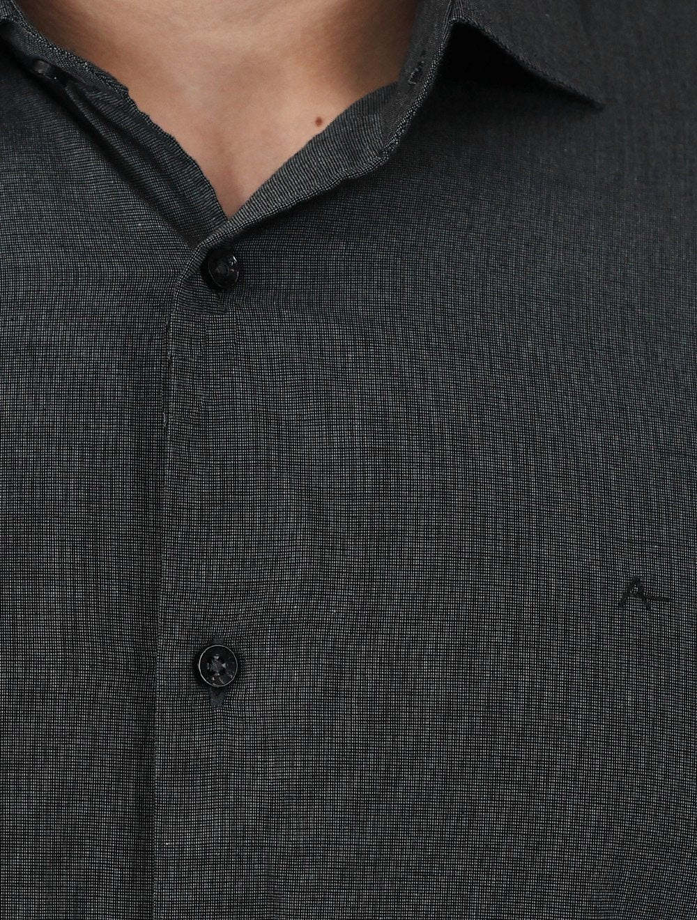 Camisa Aramis Masculina Slim Fil a Fil Antilia Cinza Escuro