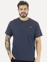 Camiseta Colcci Masculina Basica Logo Minimalista Azul Escuro