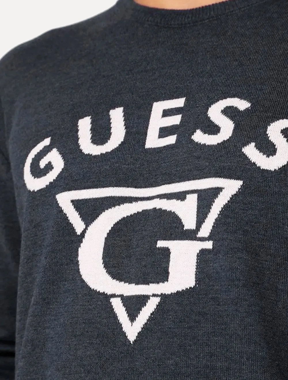 Blusa Guess Masculina Tricot Pullover Triangulo Azul Marinho