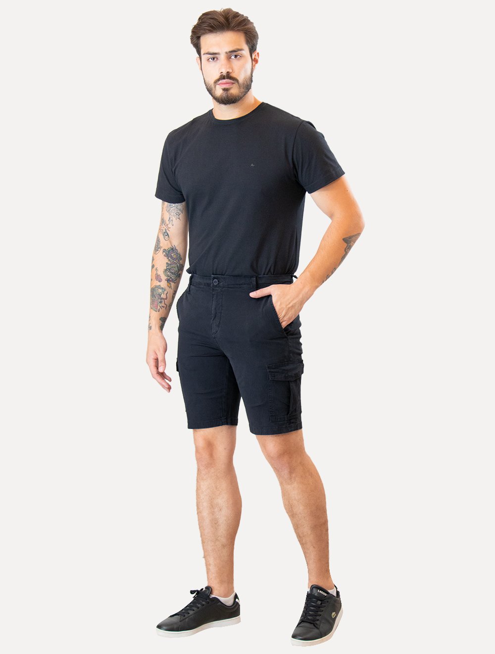 Bermuda Guess Masculina Cargo Sarja Azul Escuro