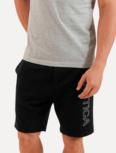 Bermuda Nautica Masculina Moletom Core Vertical Logo Preta