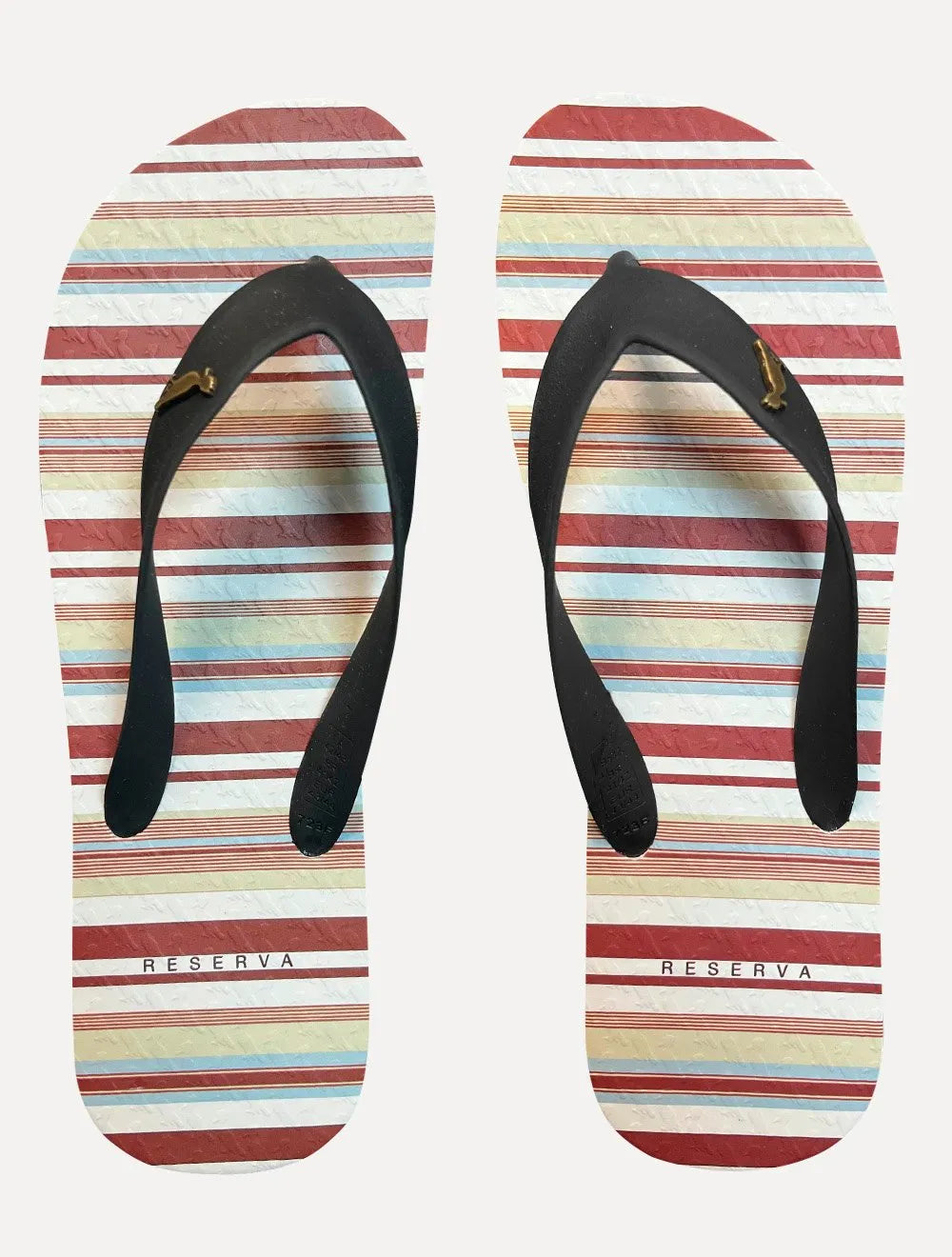 Chinelo Reserva Masculino RSV Canelado Listras Branco