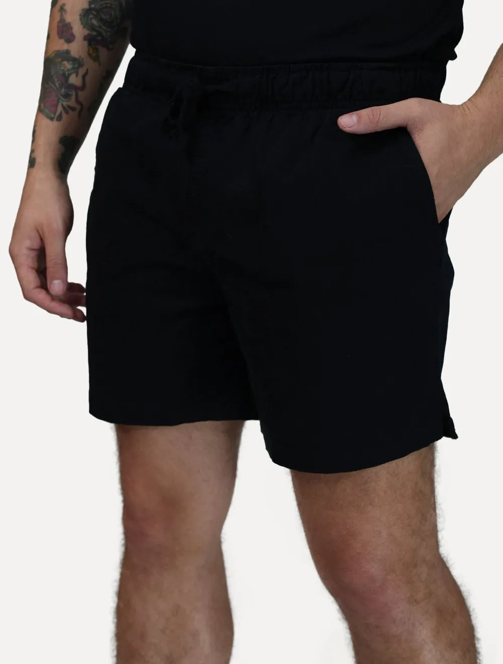 Short King & Joe Masculina Sarja Flex Twill Peach Preto