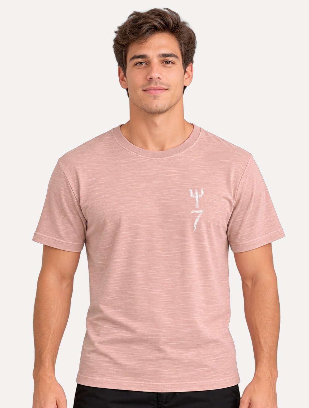 Camiseta Osklen Masculina Slim Rough Painted 7 Rosa
