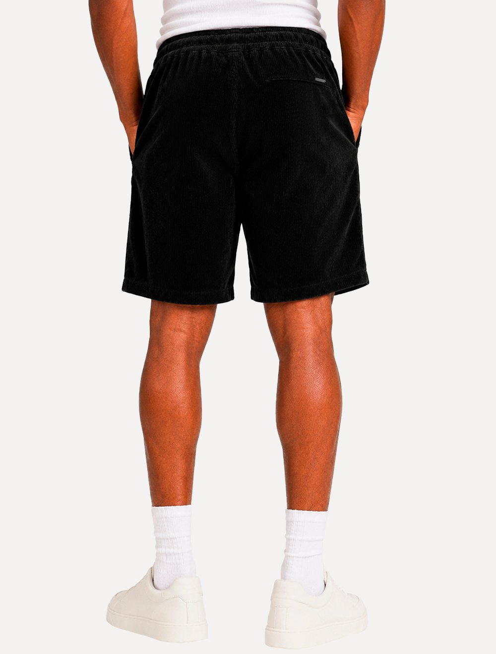 Bermuda Reserva Masculina Elástico Cotelê Preta