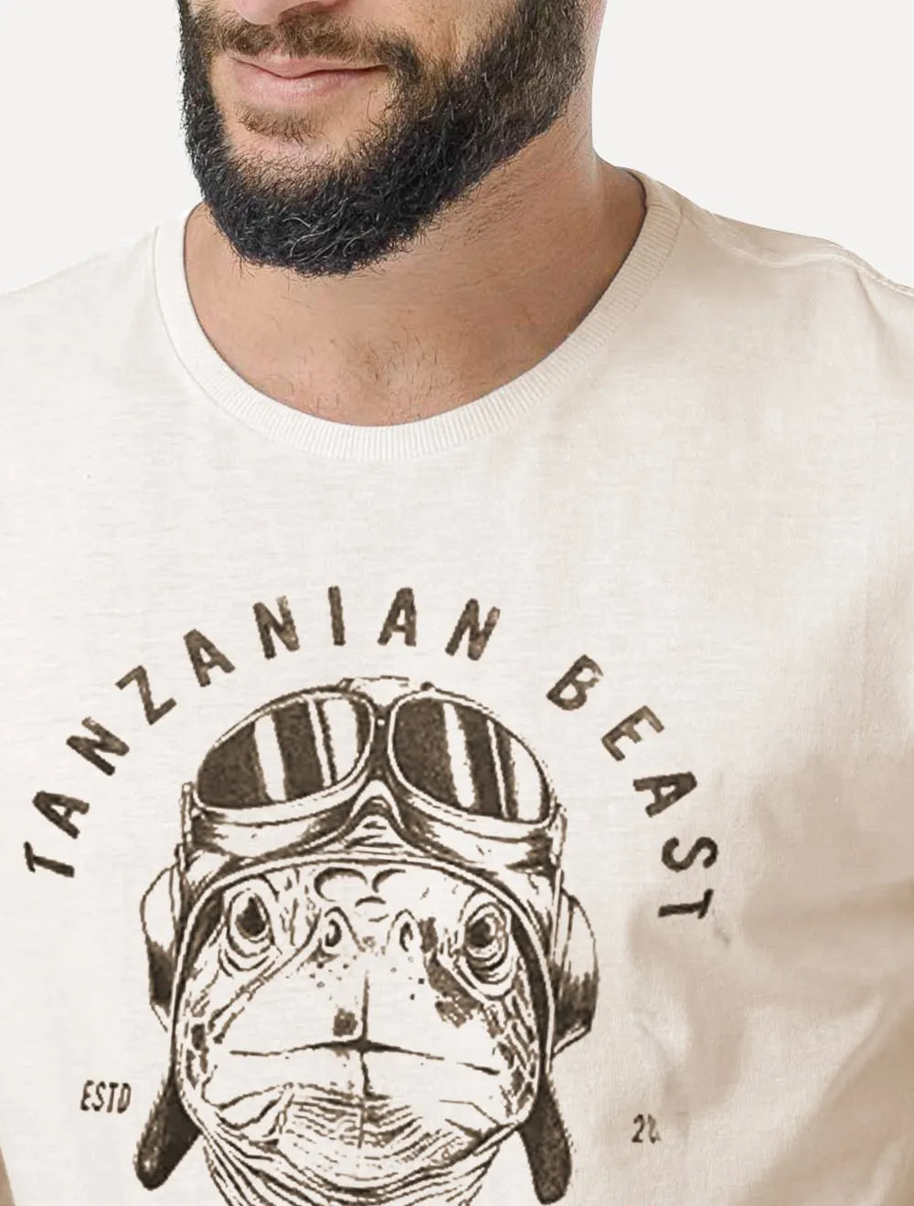Camiseta King & Joe Masculina Slim Tanzanian Beach Off-White