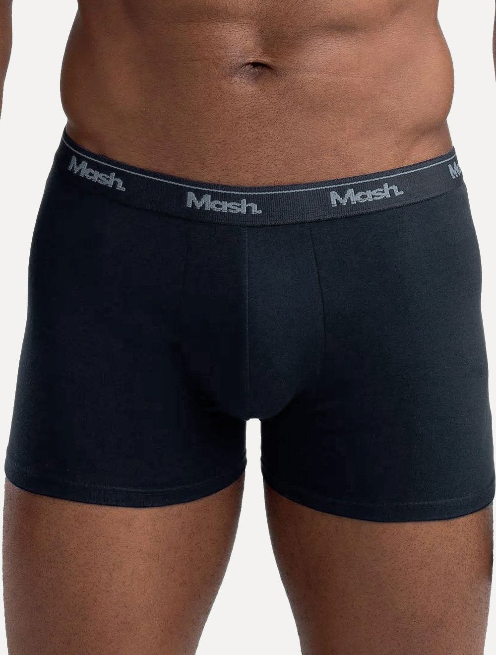 Cueca Mash Boxer Cotton Basic Preta/ Marinho Pack 2UN