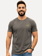 Camiseta King & Joe Masculina Signature Circle Estonada Peito Cinza