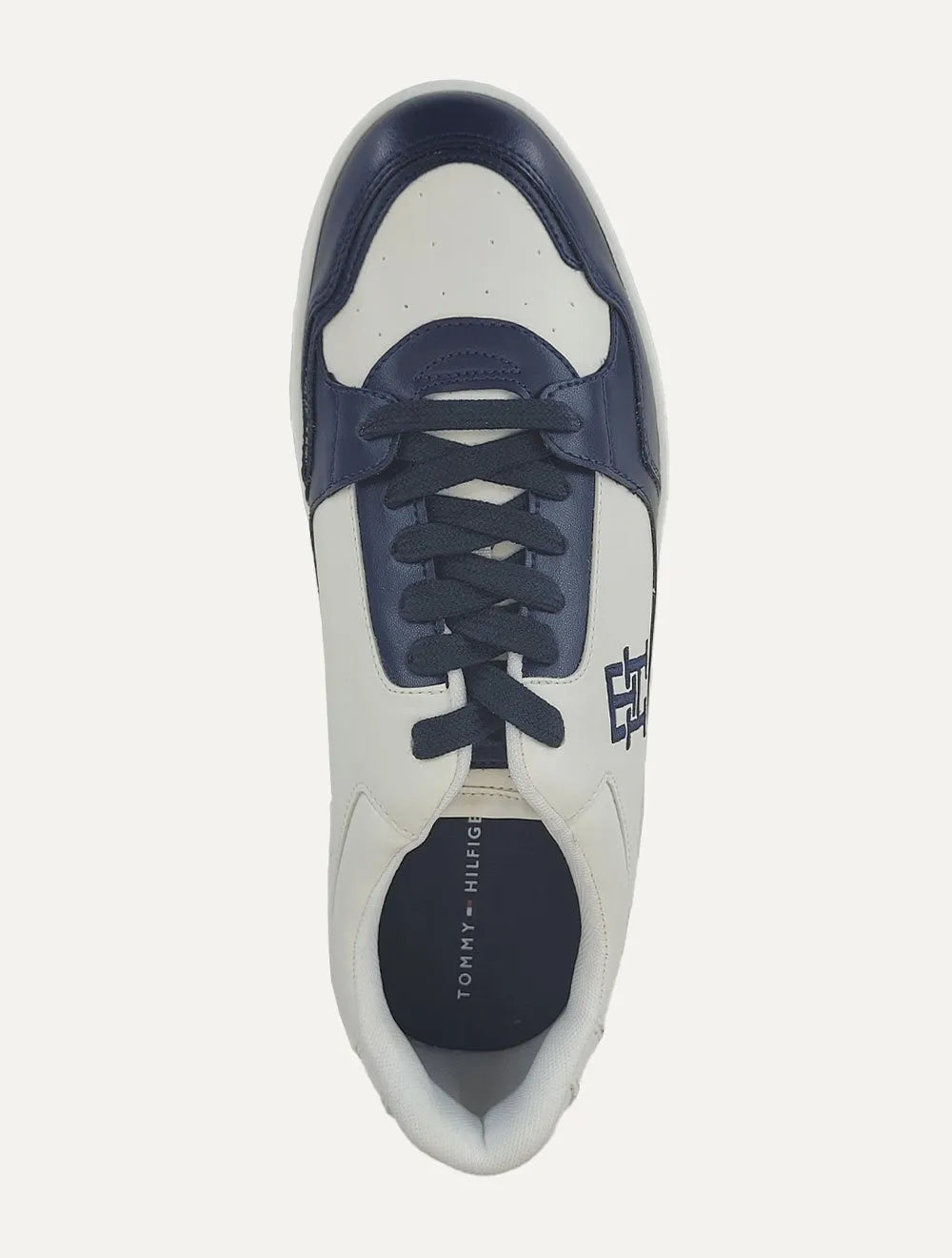 Tênis Tommy Hilfiger Masculino Couro Basket 2C Mix Suede Azul Marinho