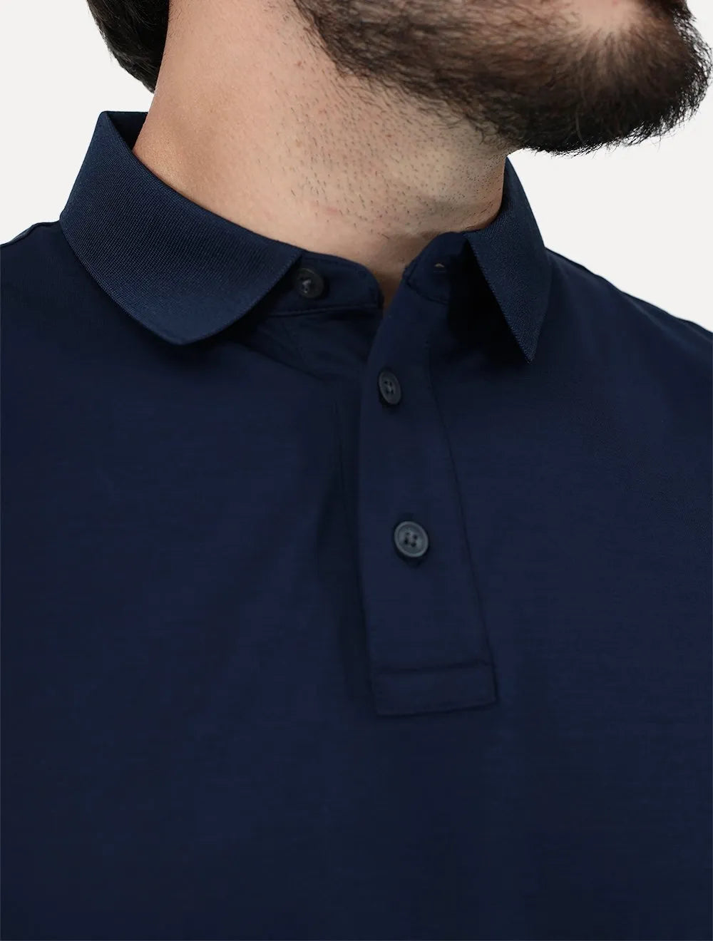Polo Aramis Masculina Manga Curta Mercerizado Interlock Azul Marinho