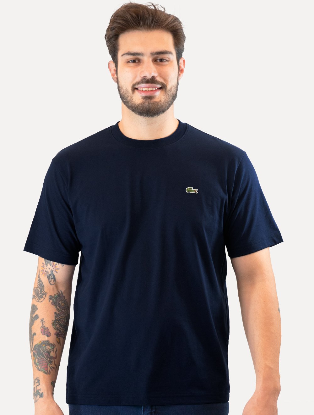 Camiseta Lacoste Masculina Classic Basic Cotton Azul Marinho