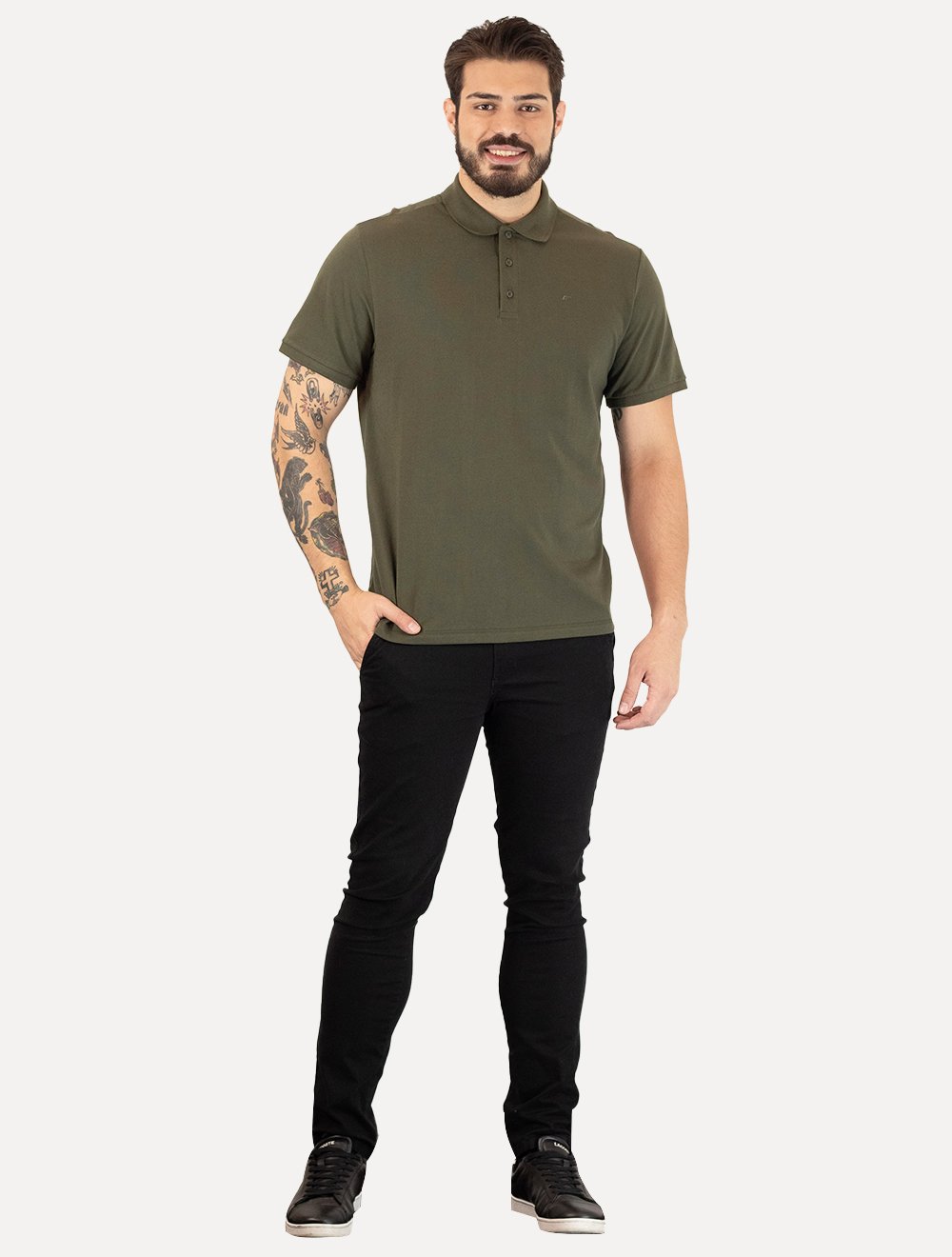 Polo Ellus Masculina Piquet Classic Easa Verde Floresta