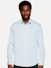 Camisa Aramis Masculina Slim Algodão Willis Azul Pastel