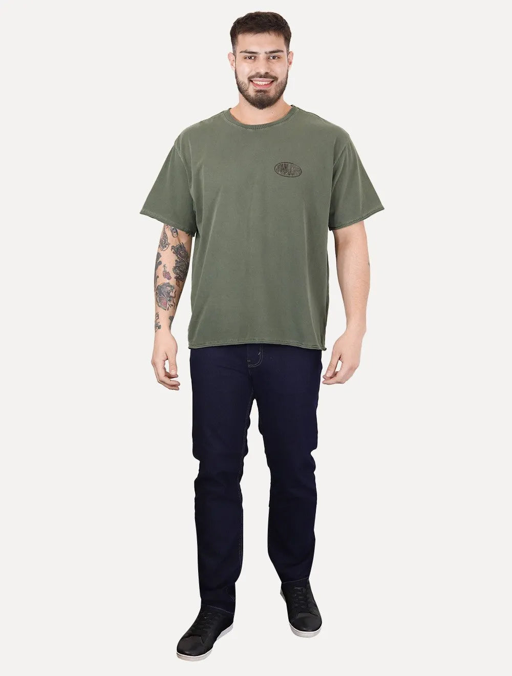 Camiseta John John Masculina Box Stoned Logo Verde Escuro