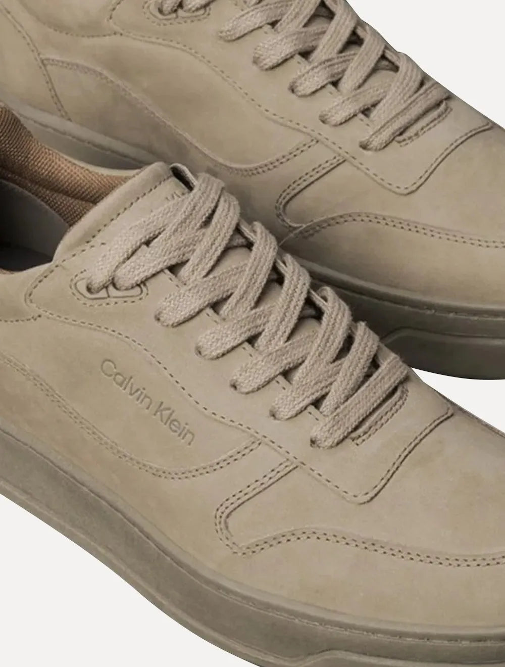 Tênis Calvin Klein Masculino Layers Queima Lateral Nobuck Cáqui Claro