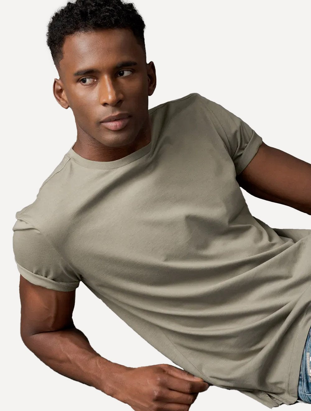 Camiseta Calvin Klein Jeans Masculina Crewneck Essentials Cáqui Médio