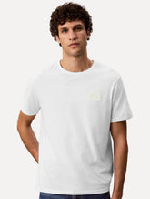 Camiseta Calvin Klein Jeans Masculina Egyptian Cotton CK Rubber Badge Branca