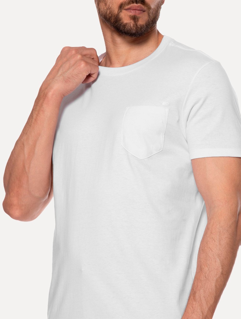 Camiseta Ellus Cotton Fine Easa Pocket Classic Branca