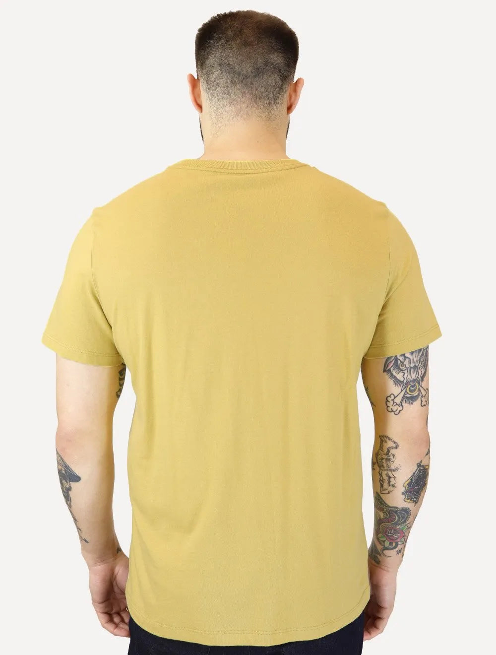 Camiseta Ellus Masculina Cotton Fine Easa Duocolor Mostarda