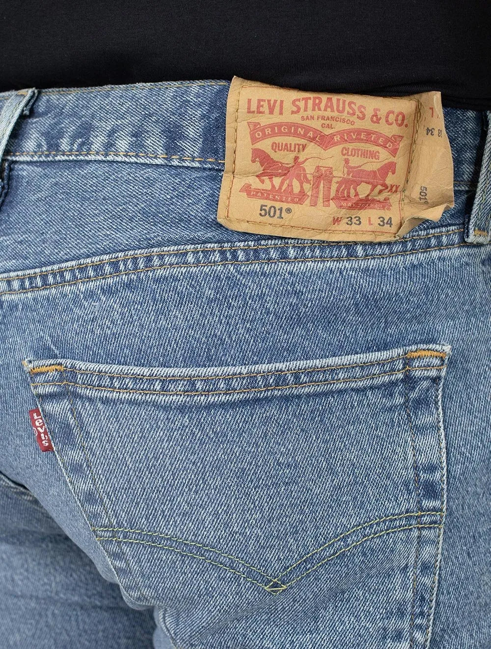 Calça Levis Jeans Masculina 501 Original Stretch Mid Rise Clara