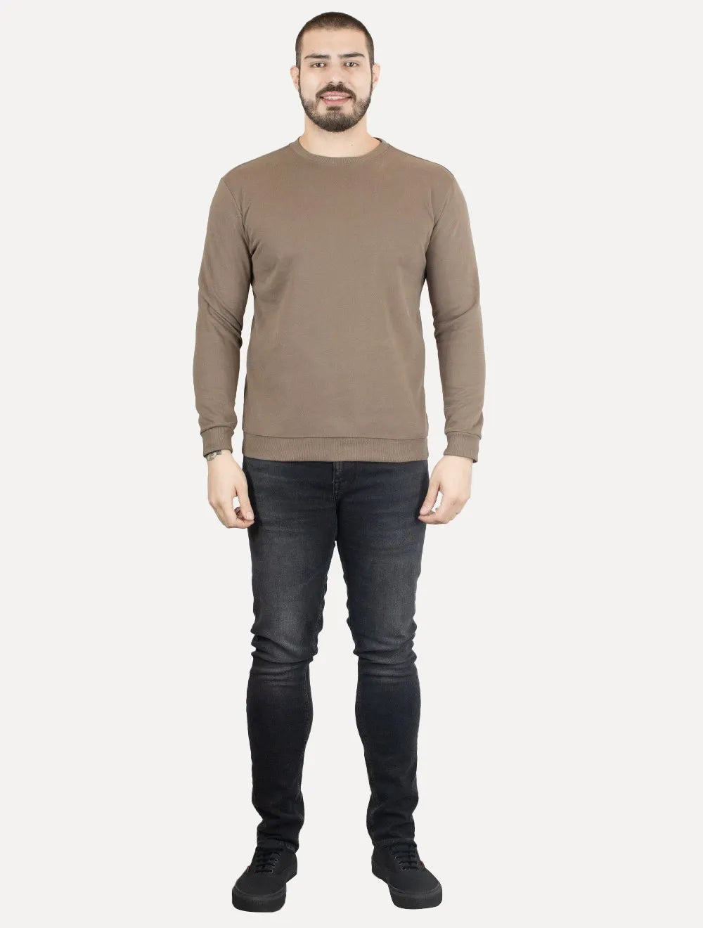 Moletom Dixen Masculino Crewneck Liso Marrom