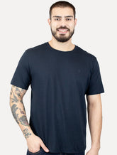 Camiseta Individual Slim Pima Soft Touch Logo Azul Marinho