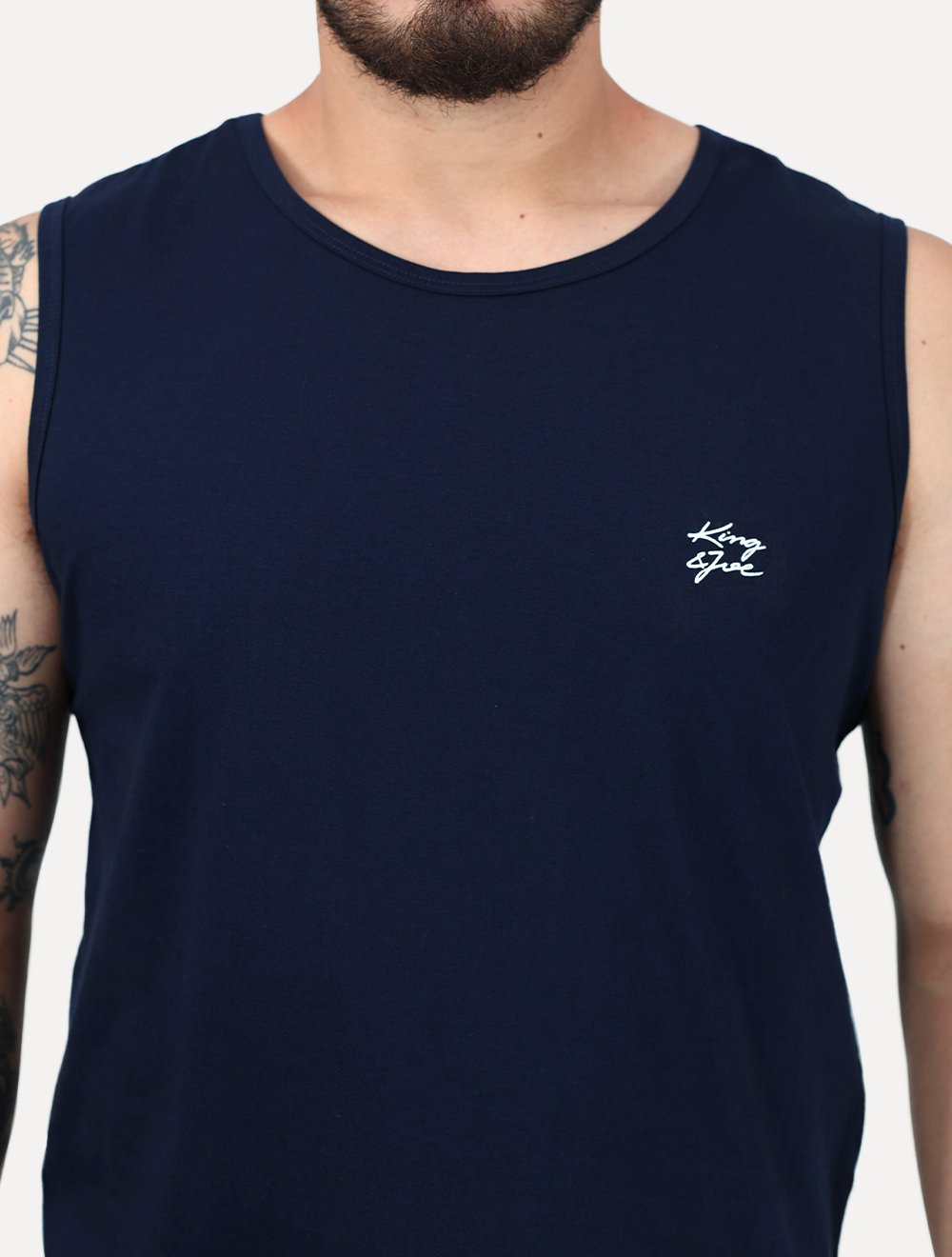 Regata King & Joe Masculina Logomania Malha Signature Azul Marinho