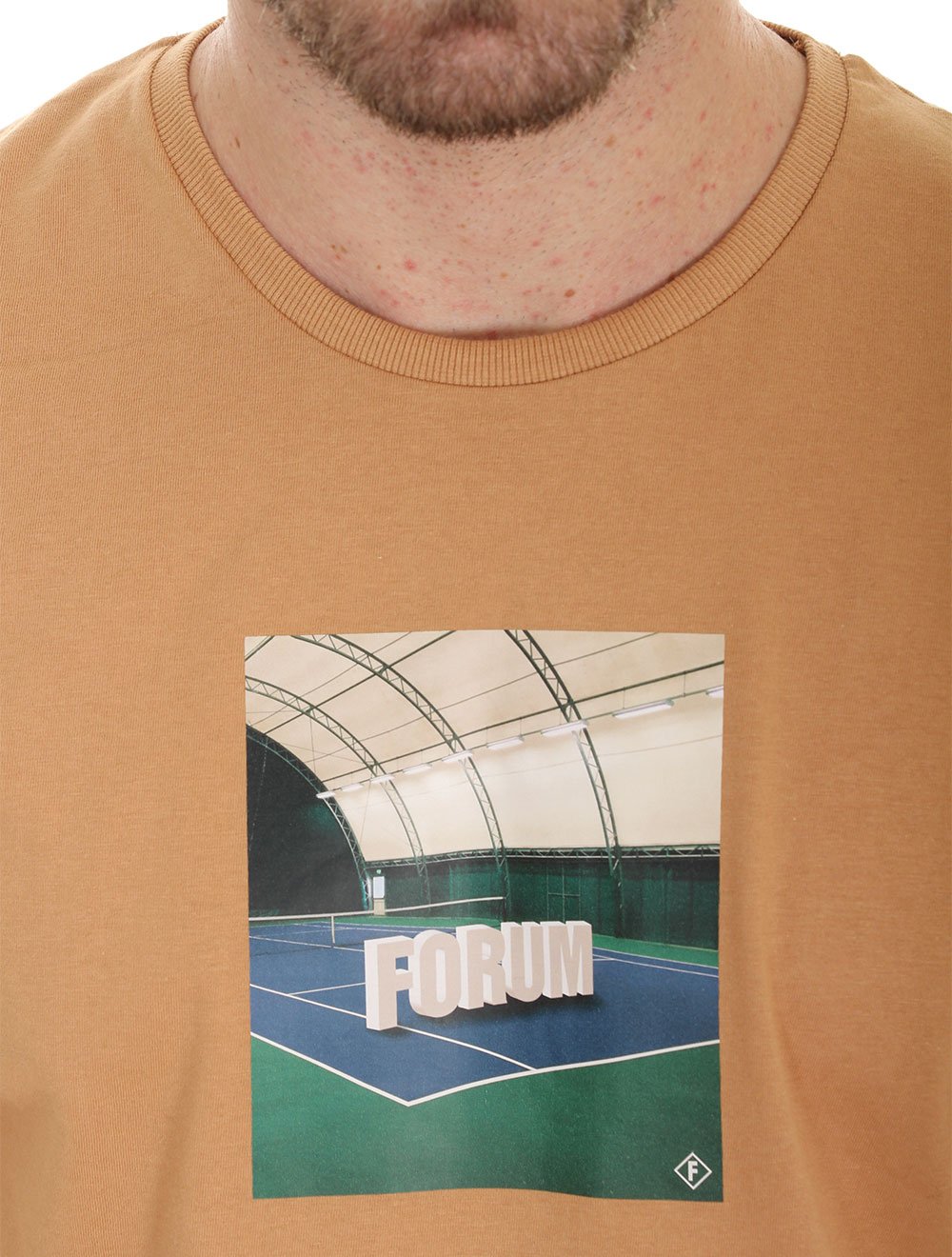 Camiseta Forum Masculina New Box Court Print Cáqui