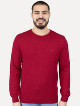 Suéter Colcci Masculino Tricot Crewneck Logo Vermelho