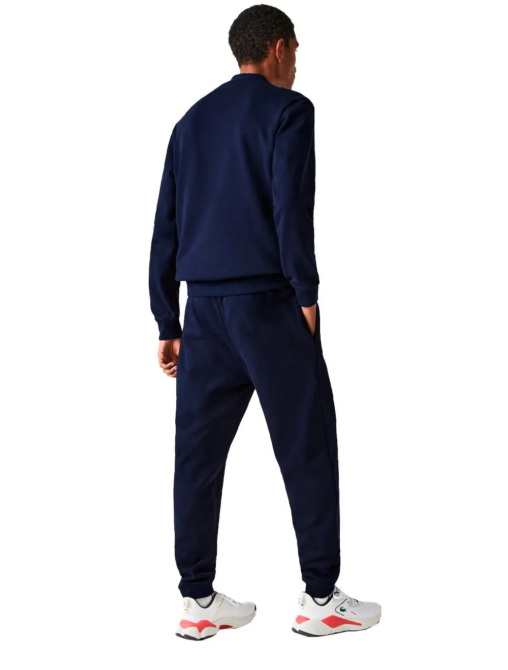 Calça Lacoste Masculina Moletom Sport Cotton Fleece Croco Azul Marinho