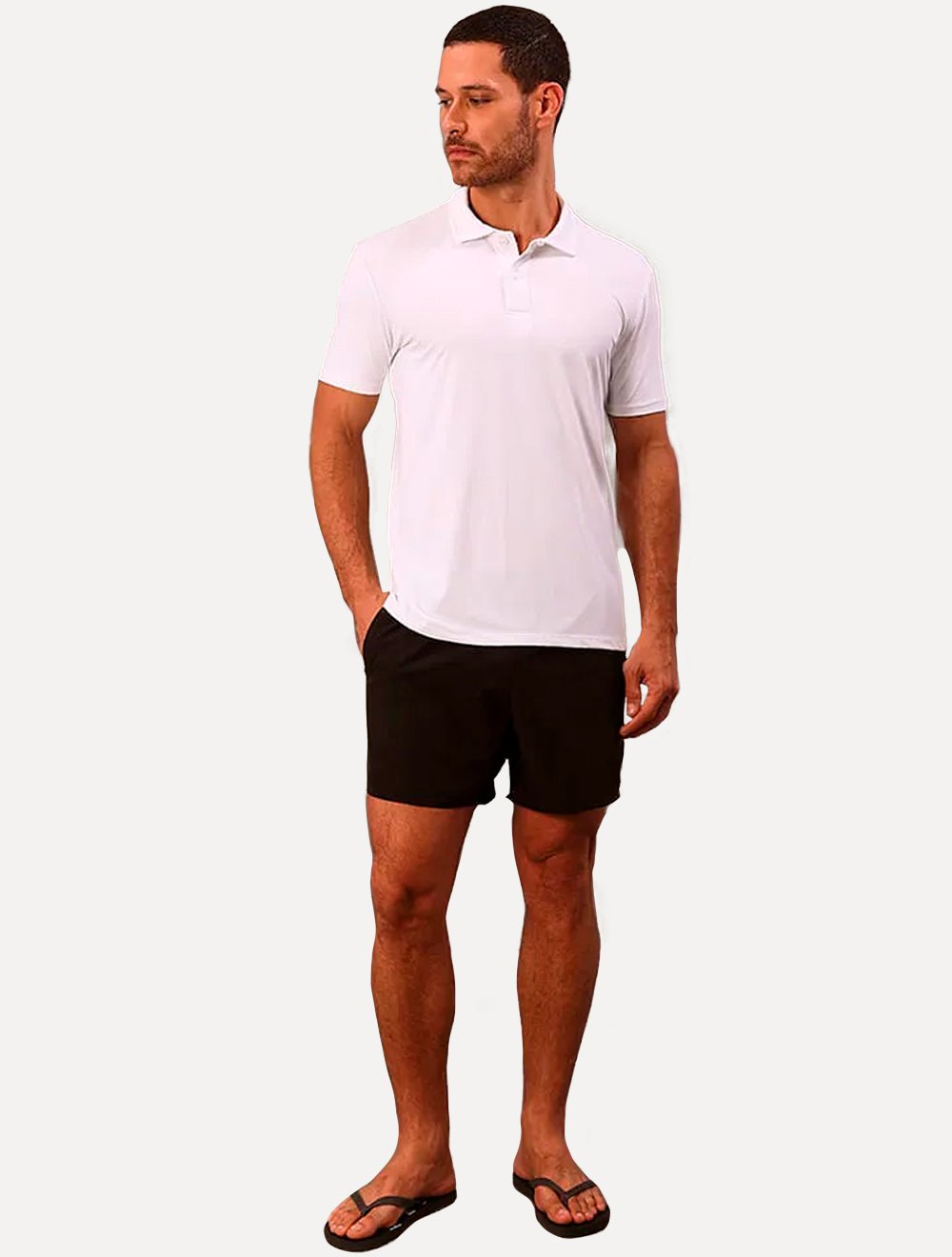 Short Calvin Klein Swimwear Elástico Liso Logo Lateral Preta