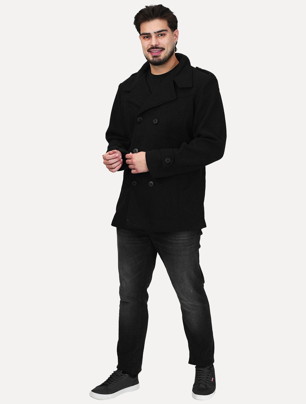 Casaco Dixen Fechamento Duplo Blazer Preto