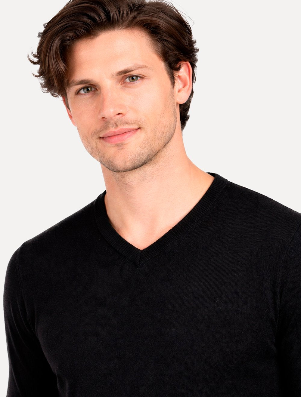 Blusa Aramis Masculina Tricot Gola V Preta