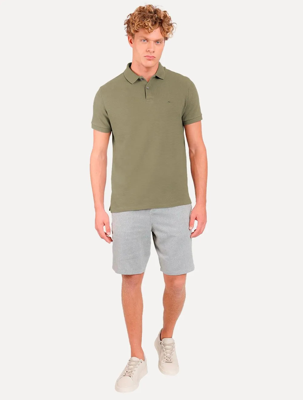 Polo Aramis Masculina Suedine Canelado Verde Militar