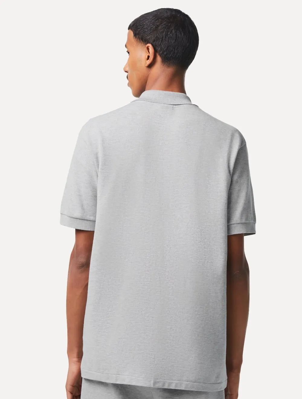 Polo Lacoste Masculina Classic Fit Mescla Cinza Mescla Claro