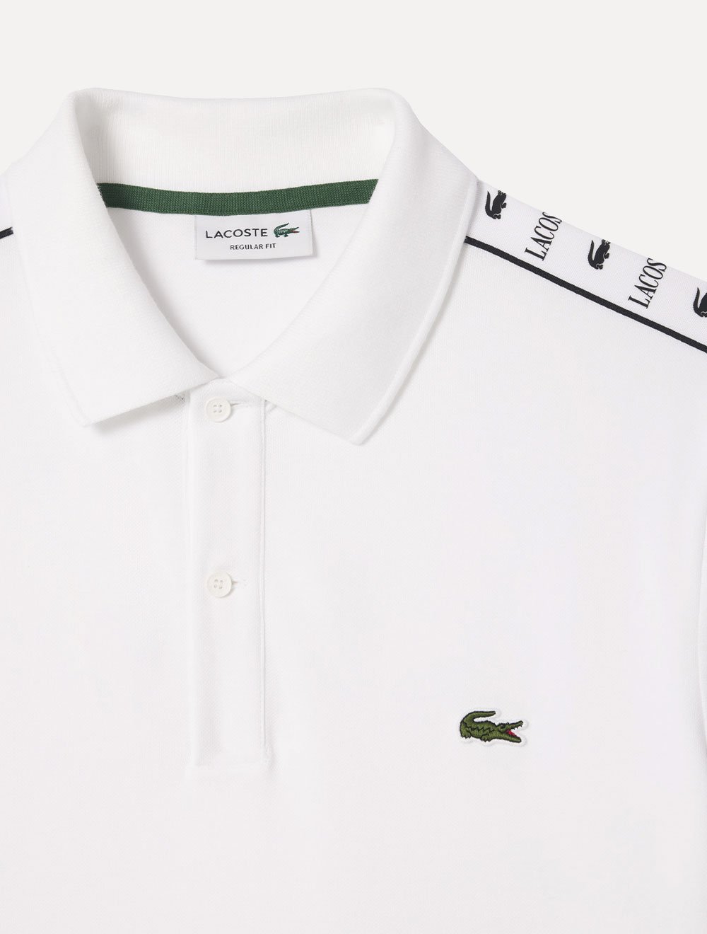 Polo Lacoste Masculina Piquet Stripe Stretch Branca