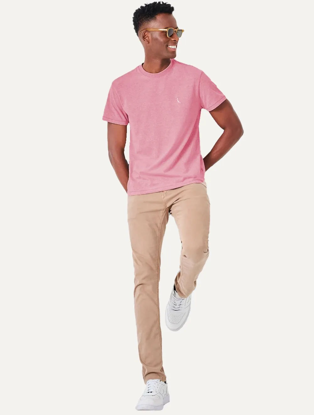 Camiseta Reserva Masculina Regular Mescla Touch Rosa
