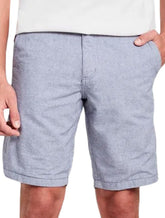 Bermuda Reserva Masculina Oxford Forro Meia Malha Marinho Mescla