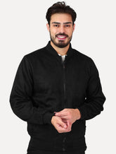 Jaqueta King & Joe Masculina Suede Bomber Preta