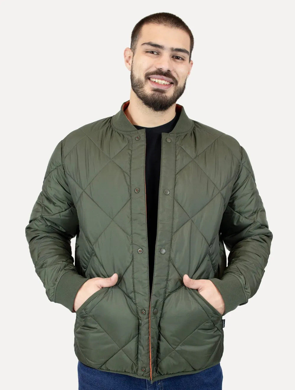 Jaqueta Calvin Klein Jeans Dupla Face Bomber Reversivel Verde Oliva