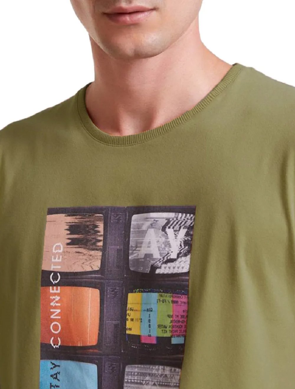 Camiseta Forum Masculina Stay Connected Verde Sálvia