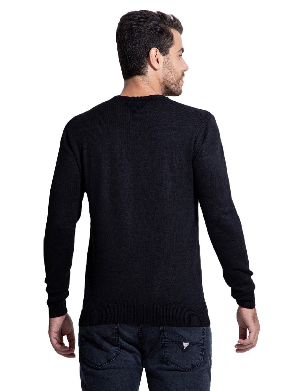 Suéter Guess Masculino Tricot Pullover Shoulder Preto