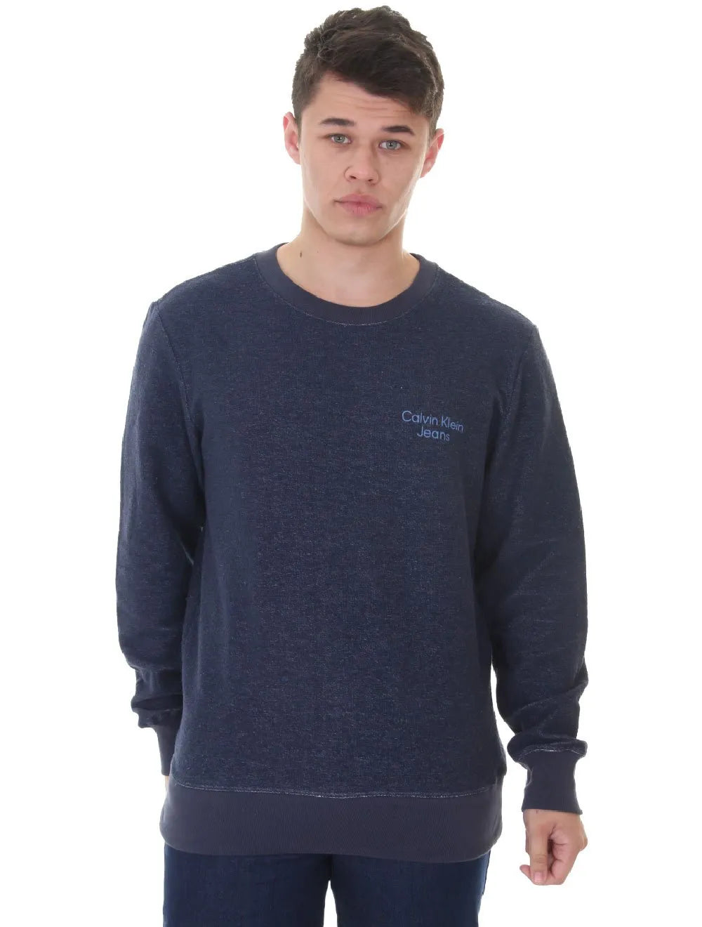 Moletom Calvin Klein Jeans Masculino Crewneck Sustainable Azul Marinho