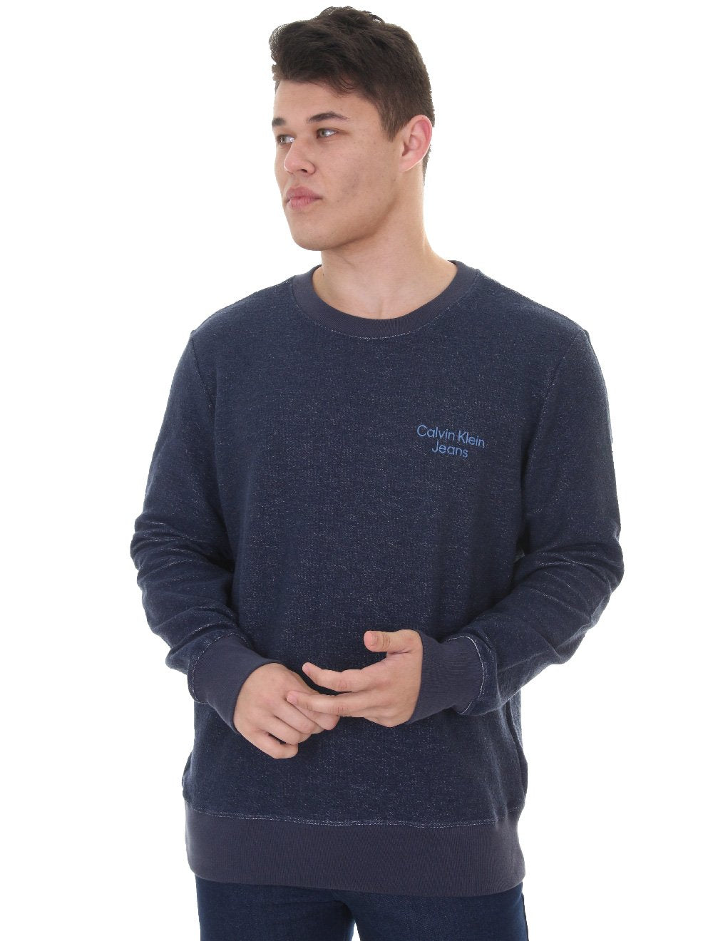Moletom Calvin Klein Jeans Masculino Crewneck Sustainable Azul Marinho