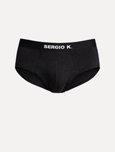 Cueca Sergio K Slip Preta Pack 2UN