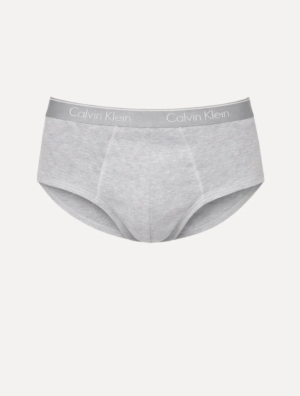 Cuecas Calvin Klein Brief Cotton Print Cinza Mescla Pack 2UN