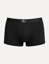 Cueca Calvin Klein Low Rise Trunk Cotton New Re Issue Blue Logo Preta