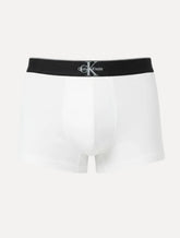 Cueca Calvin Klein Low Rise Trunk Cotton New Re Issue Blue Logo Branca