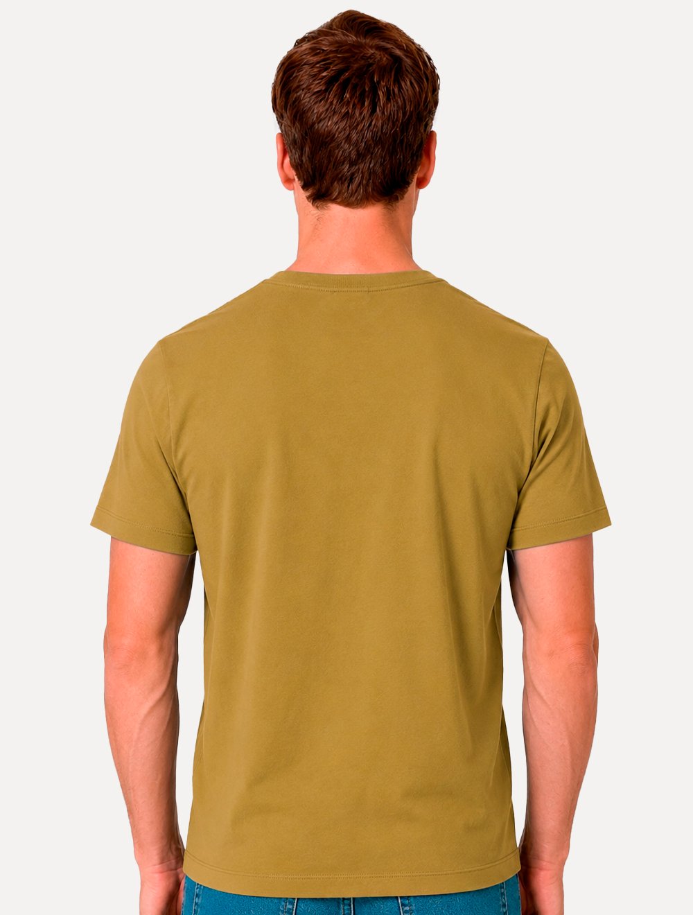 Camiseta Dudalina Masculina Essentials Modal Logo Amarelo Mostarda