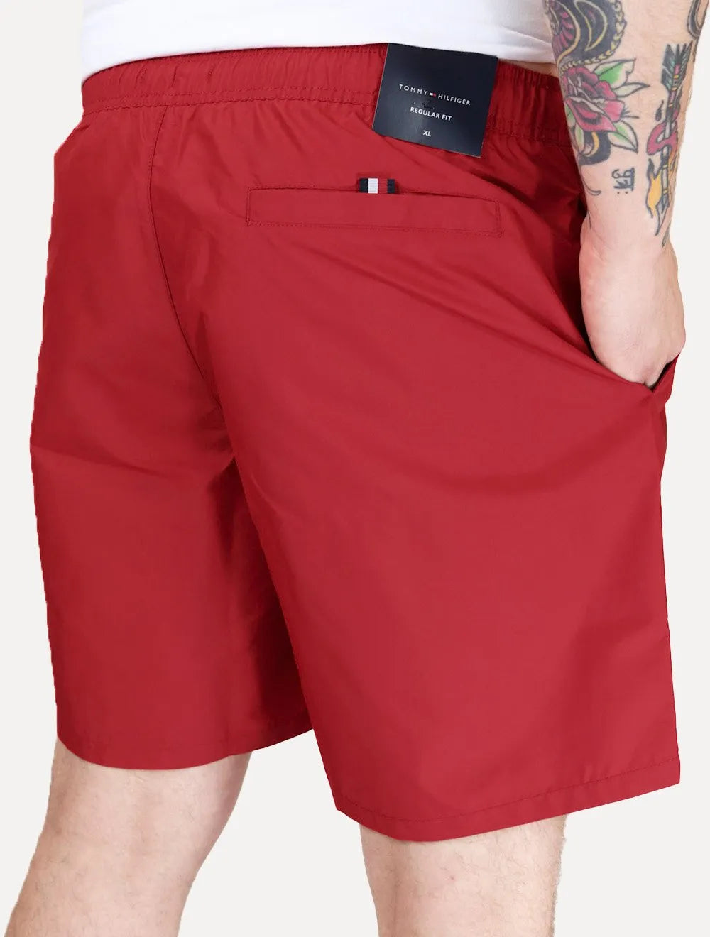 Short Tommy Hilfiger Masculino Long Drawstring Core Logo Vermelho